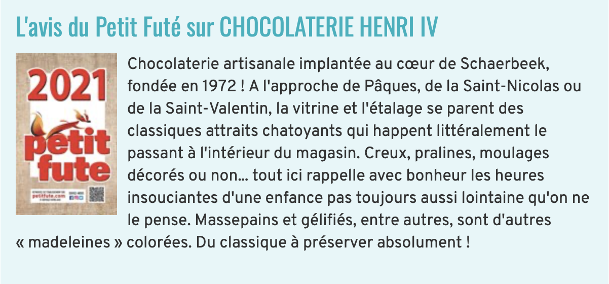 Petit Futé Chocolaterie Henri IV